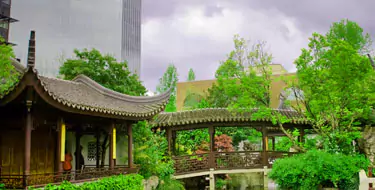 Stroll through the classical Chinese Gardens ponds and pavilions